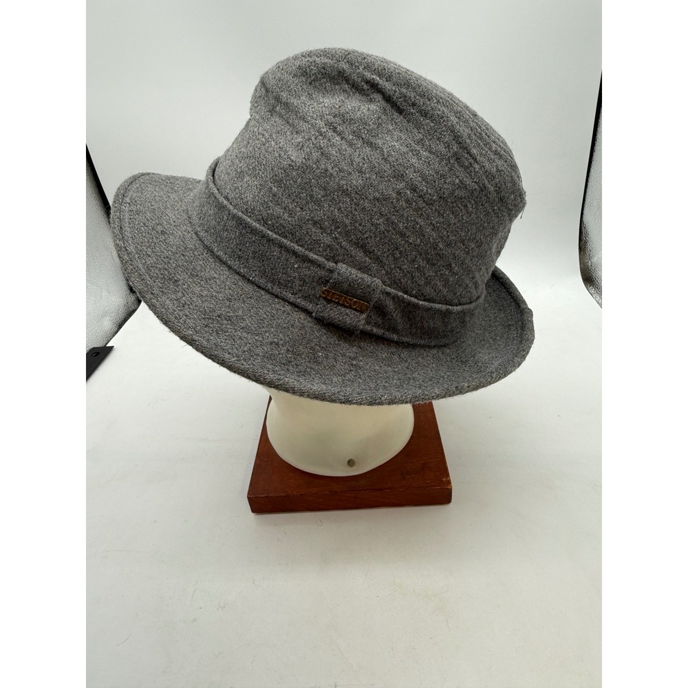 Stetson Vintage Gray Wool Blend Fedora Hat Made in USA Size 7 Mens Classic
